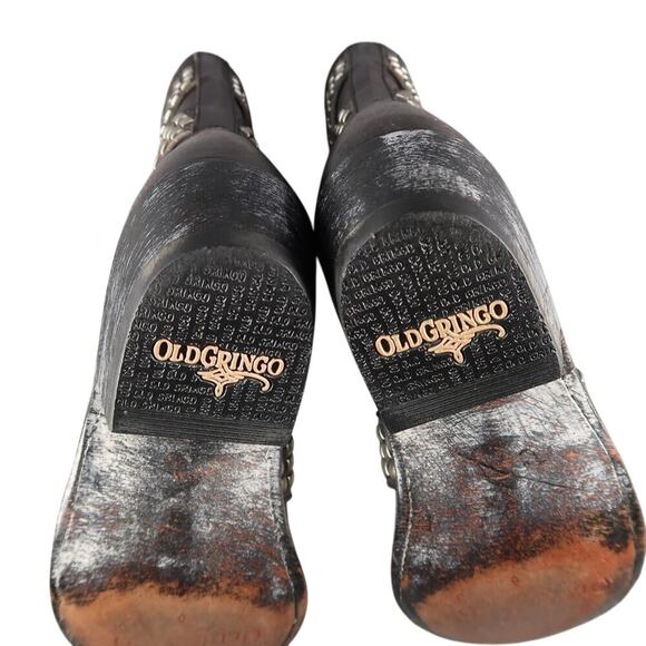 Old Gringo Boots Womens 6 Moto Western Queentia Short Leather Stud Biker Pull On - Picture 13 of 16